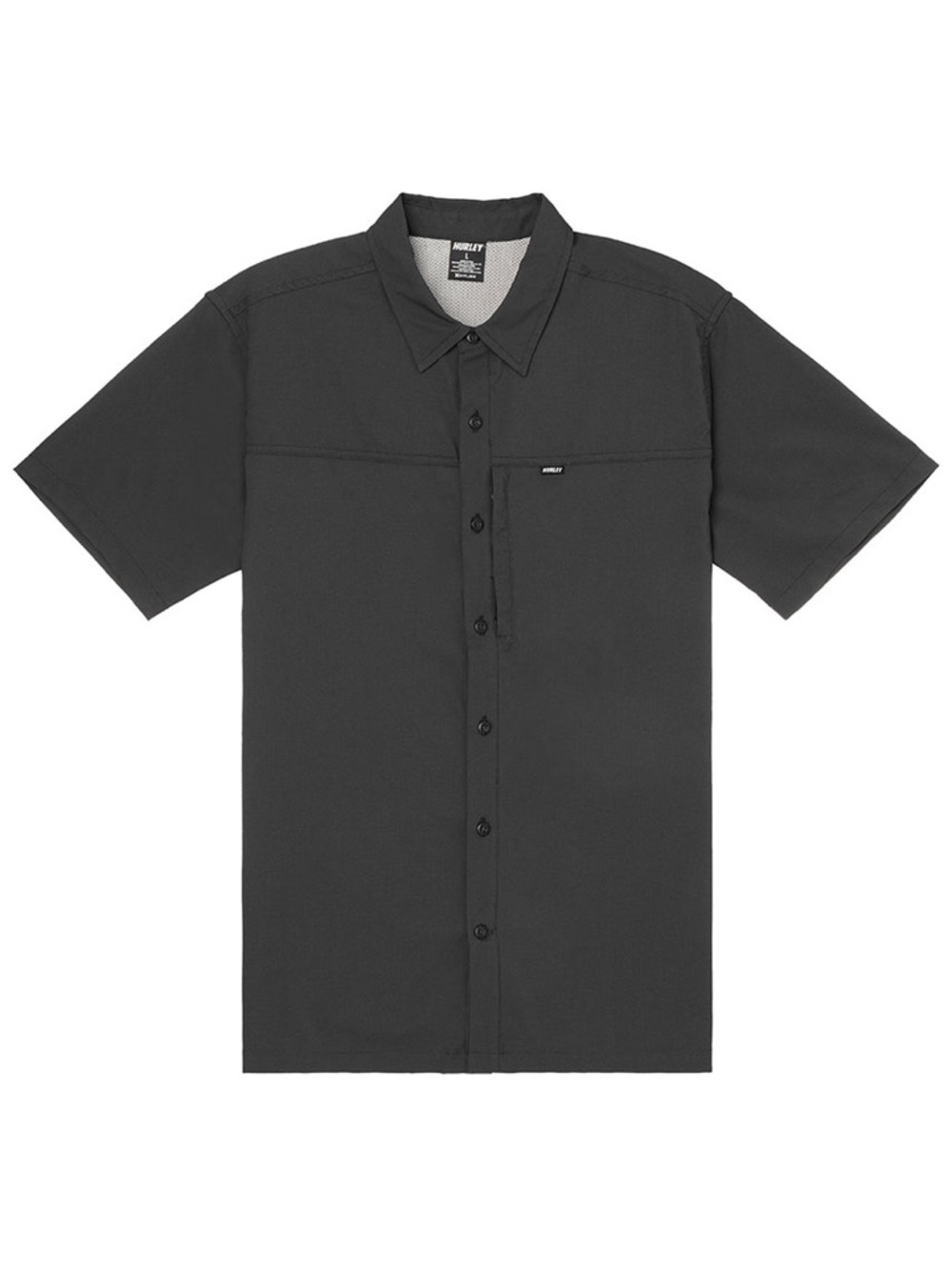Hurley Button Up Shirt Mens L Short Sleeve Performance UPF 50 H2O-Dri